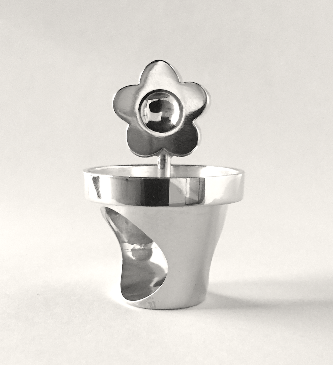 Hubert le Gall - Bague pot de fleur (Argent)